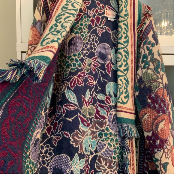Lady Hawke Blanket Coat Tapestry Cardigan  Western Cottage -Core Boho Gypsy - Picture 8 of 13